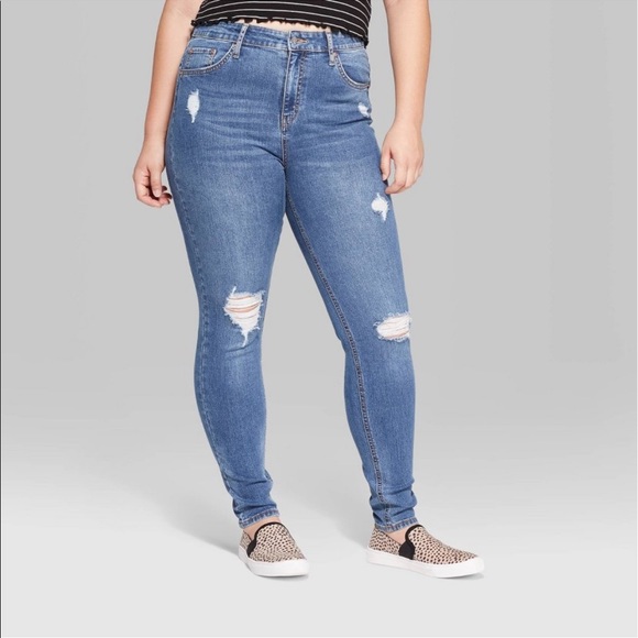 wild fable Denim - Wild Fable High Rose Skinny Distressed Jeans